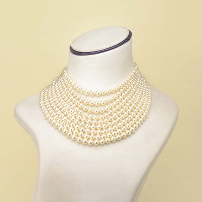 Surat Diamond Heaven - 5 Line Real Freshwater Pearl Choker Necklace for  Women (SP77) Pearl Metal Necklace Price in India - Buy Surat Diamond Heaven  - 5 Line Real Freshwater Pearl Choker