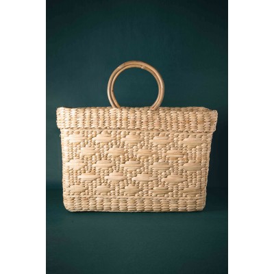 Rectangular Handcrafted Diamond Basket Bag