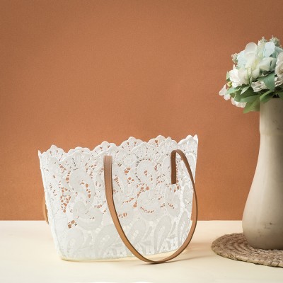 White Lace Basket-Bag